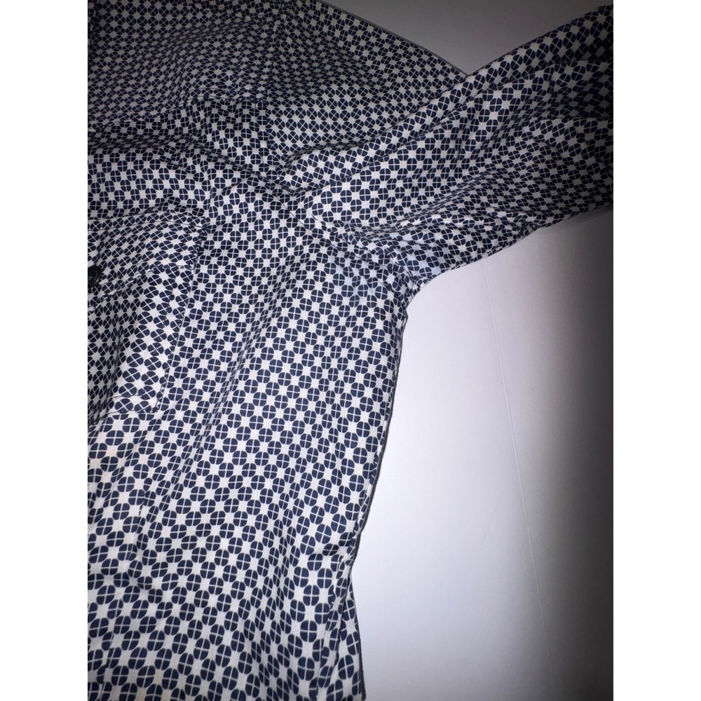 ROCKIES Women's Navy White Geometric Print Button Down Shirt Size M - Picture 2 of 14